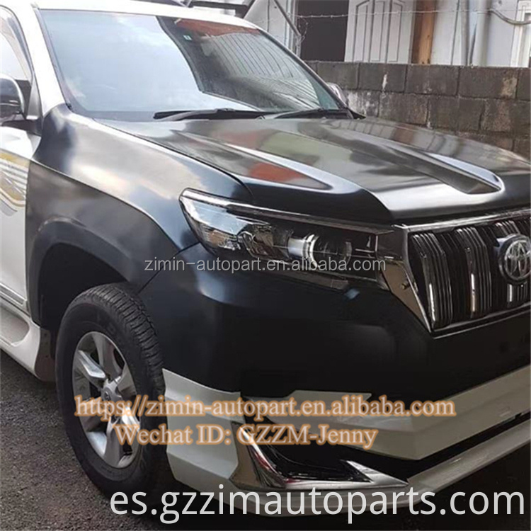 Para la rejilla del faro del parachoques del kit del cuerpo Toyota Prado para FJ120 2003-2009 Actualización a Prado FJ150 2018+